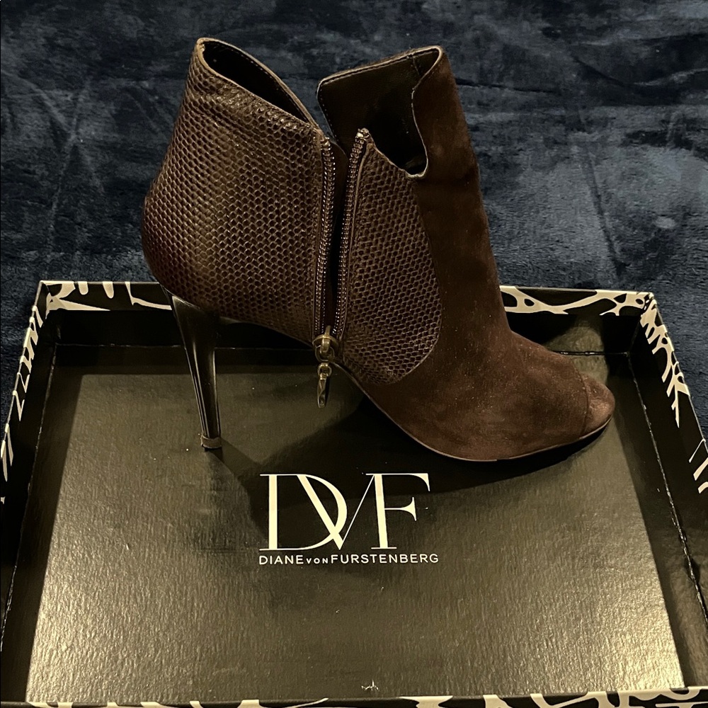 Diane Von Furstenberg Dark Brown Heeled Boots